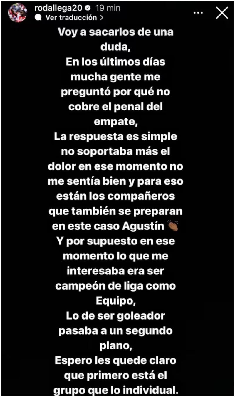 Hugo Rodallega aclaró por qué no cobro el penalti de empate entre Santa Fe y Bucaramanga (Foto vía: Instagram de Hugo Rodallega)