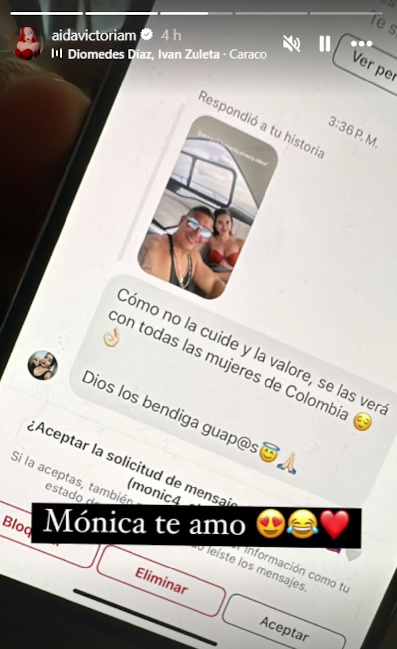 Aida Victoria Merlano mostró la amenaza que le hicieron a su novio “agropecuario”