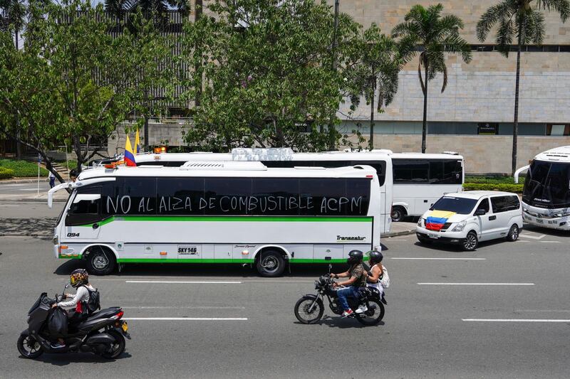 Bloqueos de transportadores en Medellín