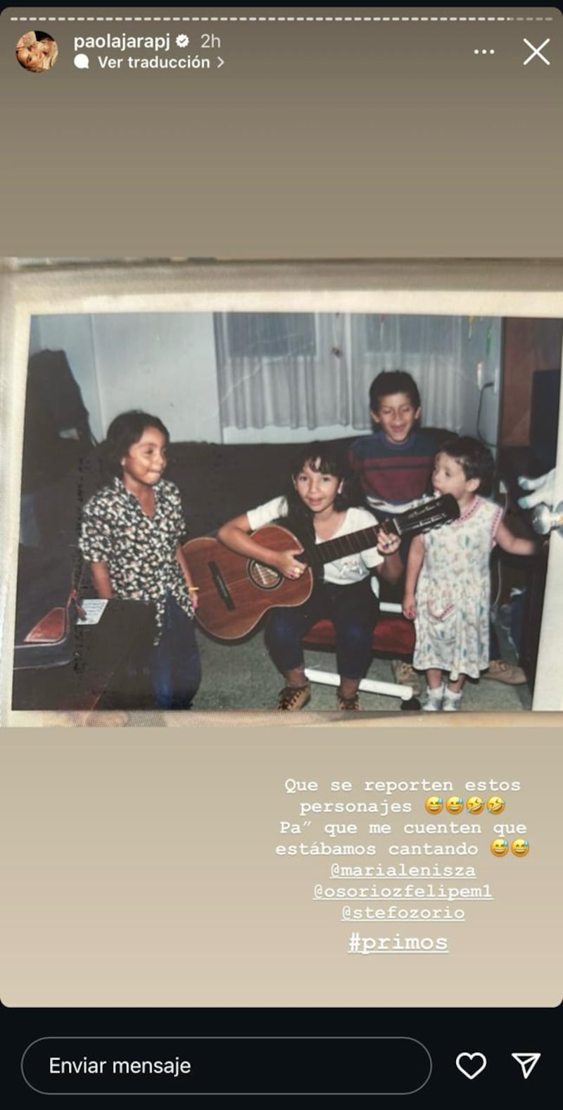 Paola Jara mostró imagen de cuándo tenía 5 años de edad dejando ver sus cambios y su gusto por la música