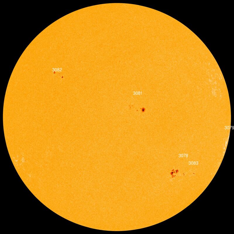 La mancha solar AR3078 tiene un campo magnético de clase delta que representa una amenaza para las erupciones solares de clase X