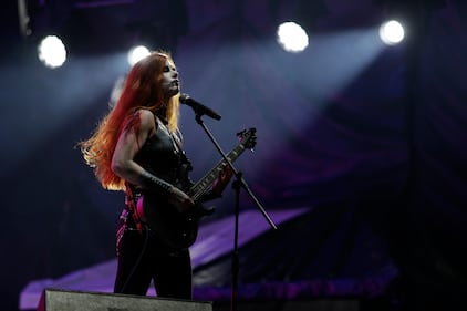 Asagraum, de Países Bajos, durante su presentación en el Festival Rock al Parque en Bogotá.