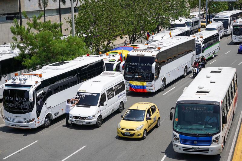 Bloqueos de transportadores en Medellín