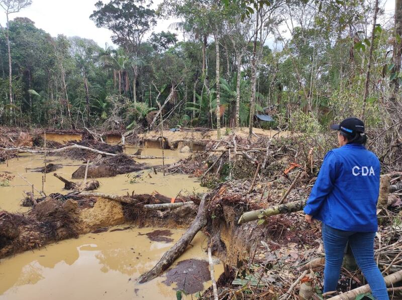 Destrucción que deja la minería en balsa en el río Atabapo.