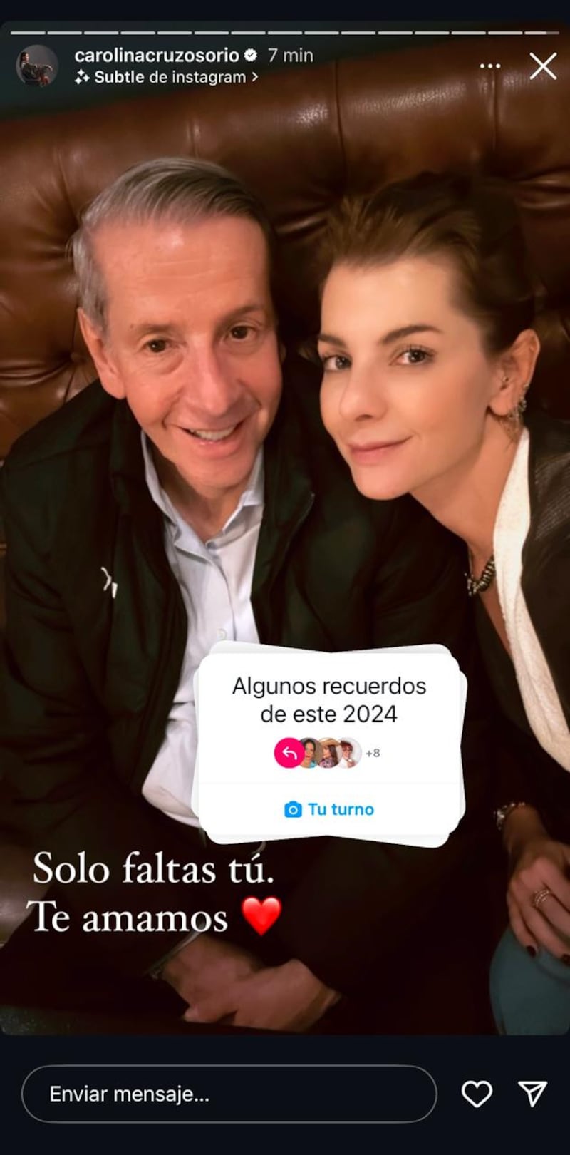 Carolina Cruz mostró al hombre que más extrañó en Año Nuevo