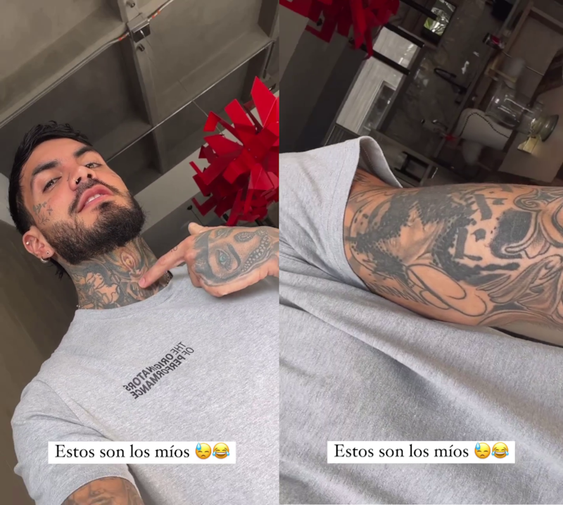 Mateo Carvajal mostró los tatuajes que lo mantienen "humilde"