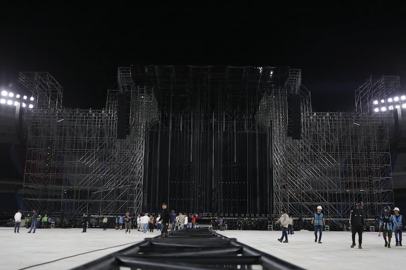 En fotos: monumental montaje del concierto de Shakira en el estadio Metropolitano en Barranquilla.