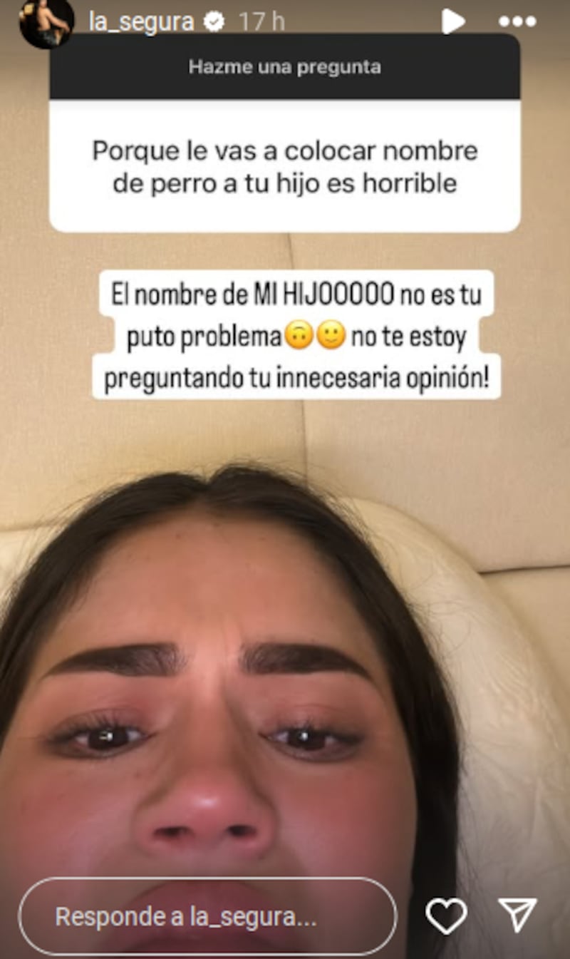 La Segura desde sus redes sociales.