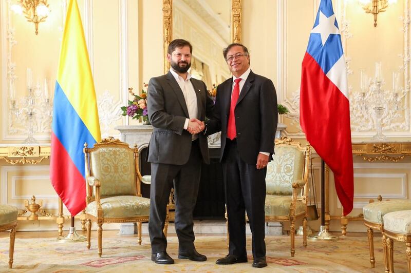 Reunión entre el presidente de Colombia y el presidente de Chile.