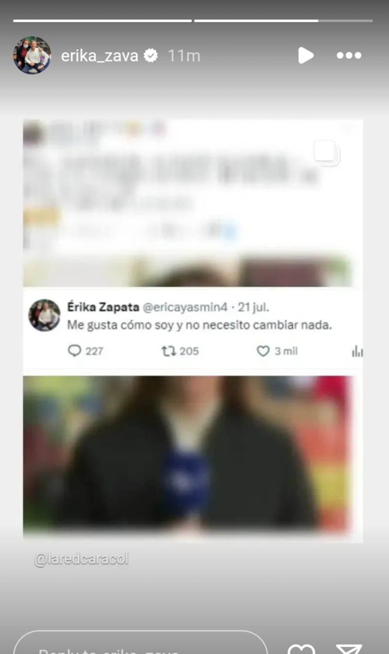 Erika Zapata le ‘cantó la tabla’ a quienes le piden cambiar su apariencia física