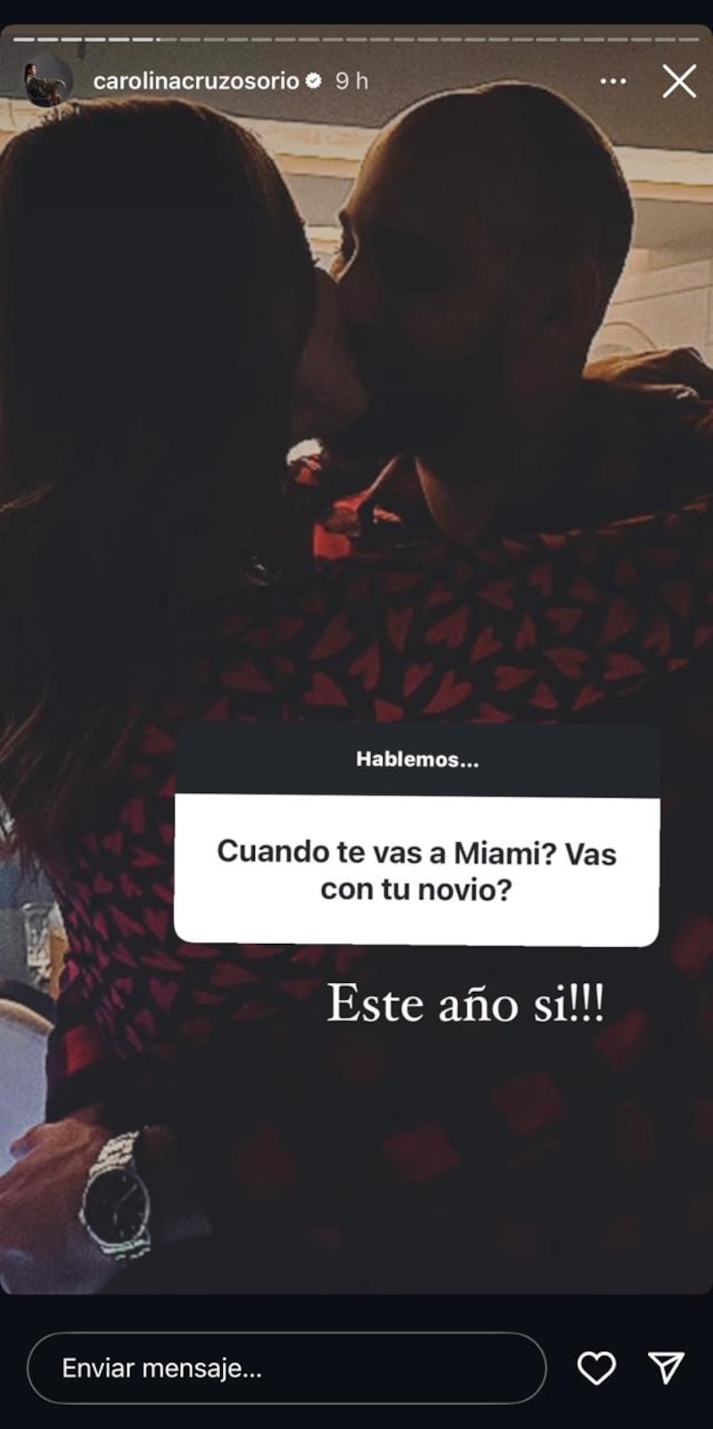 Carolina Cruz confesó que pasara fiestas de fin de año con su pareja, Jamil Farah