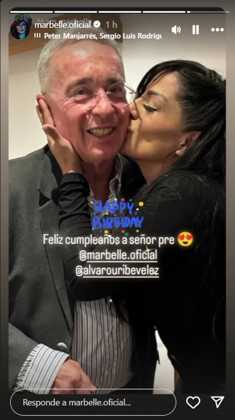 Marbelle le demostró su amor sincero a Álvaro Uribe por su cumpleaños 72