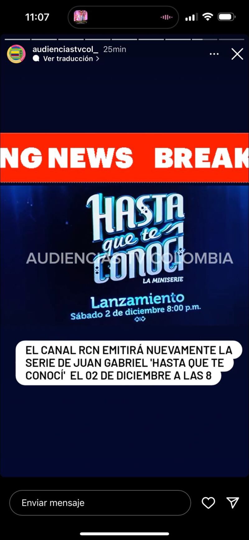 Hasta que te conocí, RCN