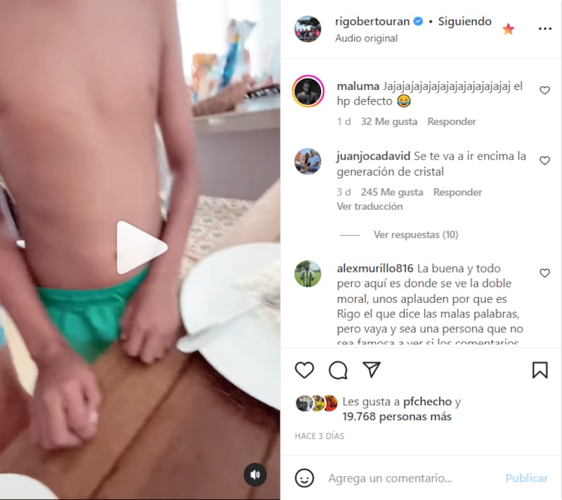 Comentario de Maluma sobre el video de Rigoberto Urán con su hijo