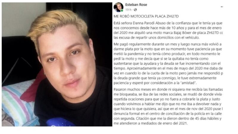 Denuncia de joven al que presuntamente robaron su moto en Santa Marta.